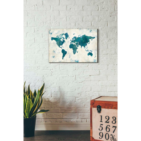 Image of 'Discover the World Blue' by Melissa Averinos, Canvas Wall Art,18 x 26