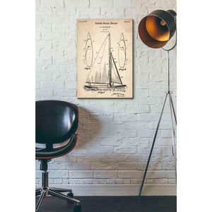 'Sailboat Vintage Patent Blueprint' Canvas Wall Art,18 x 26