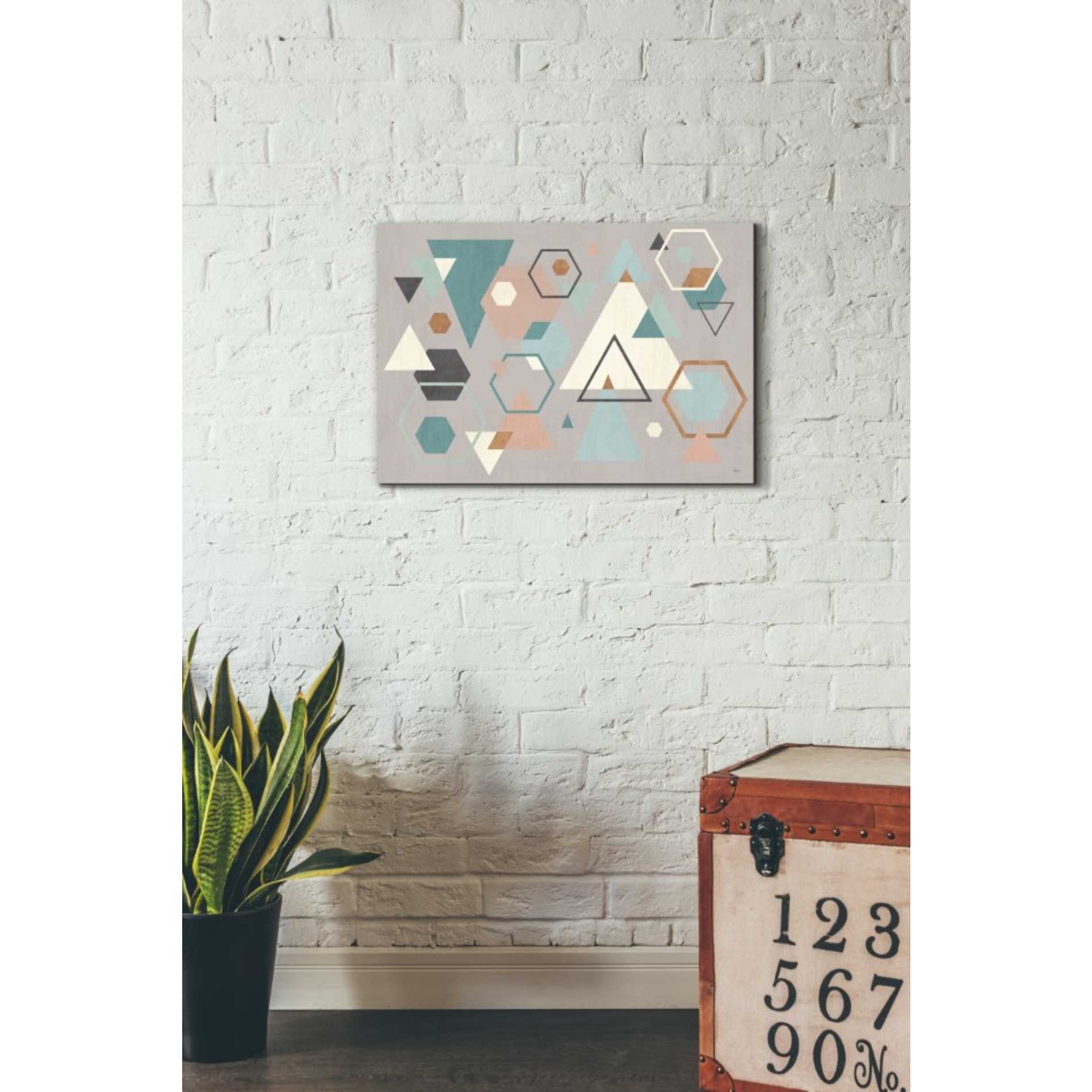 'Abstract Geo I Gray' by Veronique Charron, Canvas Wall Art,26 x 18