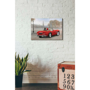 'A Ride in Paris III Red Car' by Marco Fabiano, Canvas Wall Art,26 x 18