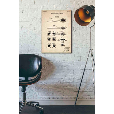 Image of 'Toothbrush Vintage Patent' Canvas Wall Art,18 x 26