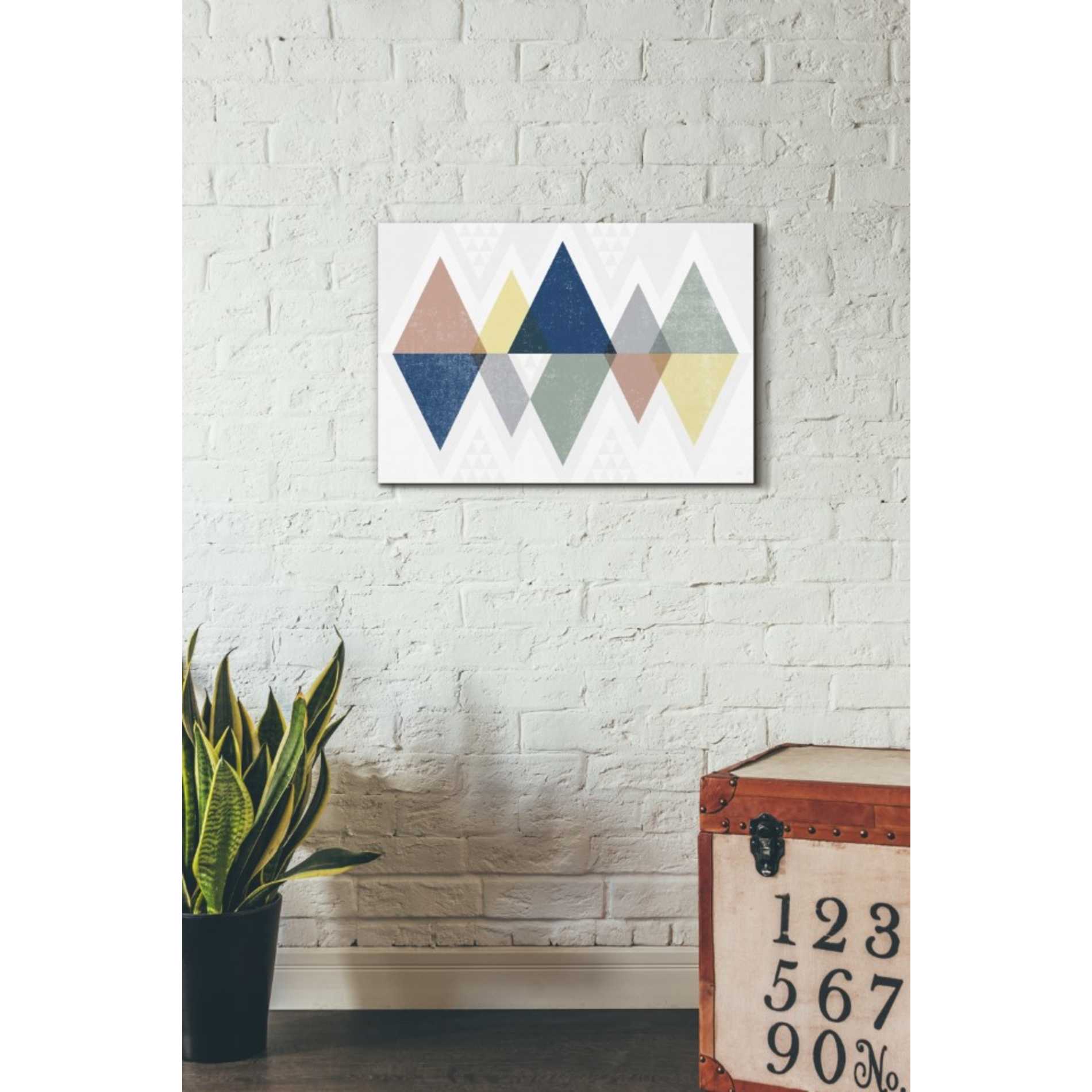 'Mod Triangles II Soft' by Michael Mullan, Canvas Wall Art,26 x 18
