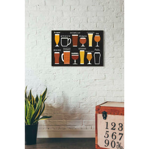 'Craft Beer List' by Michael Mullan, Canvas Wall Art,26 x 18