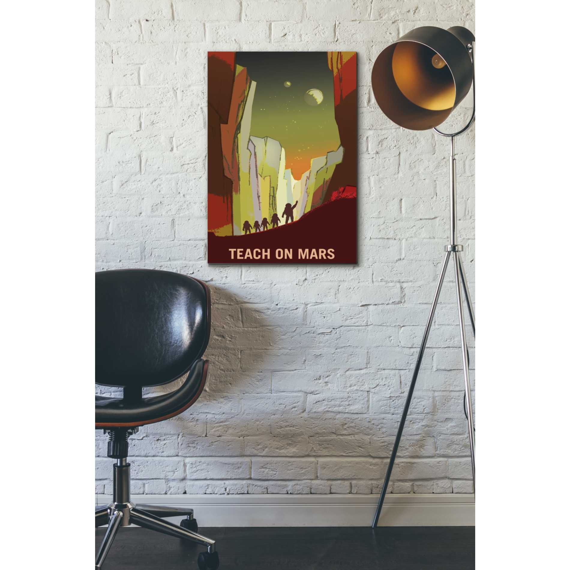 'Mars Explorer Series: Teach on Mars" Space Canvas Wall Art,18 x 26