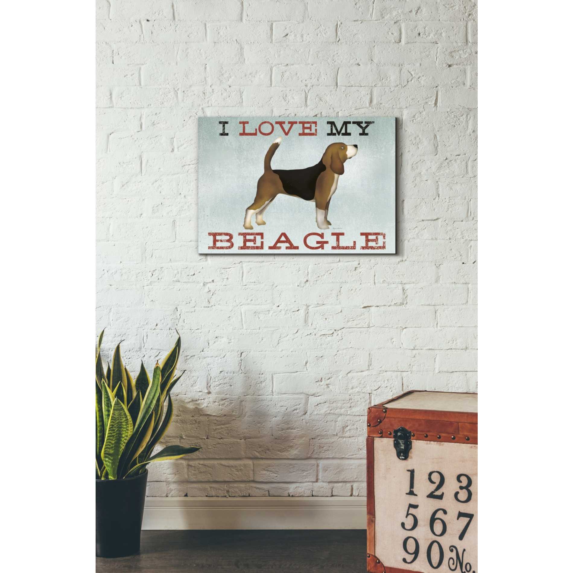 'Beagle Canoe - I Love My Beagle II' by Ryan Fowler, Canvas Wall Art,18 x 26