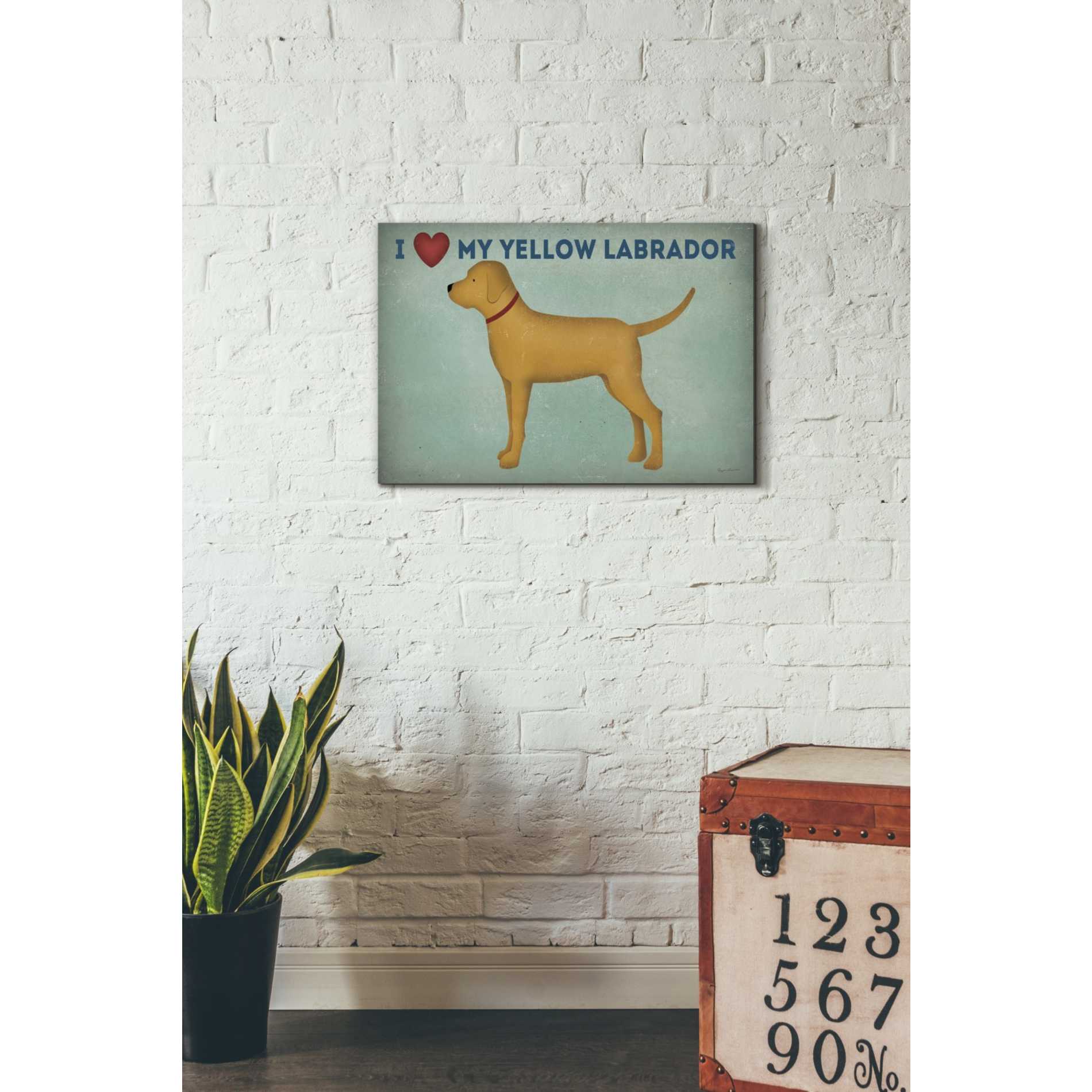 'Golden Dog Love I' by Ryan Fowler, Canvas Wall Art,18 x 26