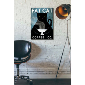 'Cat Coffee no City' by Ryan Fowler, Canvas Wall Art,18 x 26
