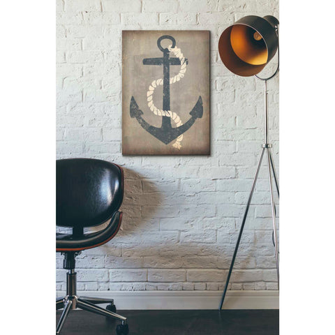 Image of 'Nautical Anchor Vertical Gray' by Ryan Fowler, Canvas Wall Art,18 x 26