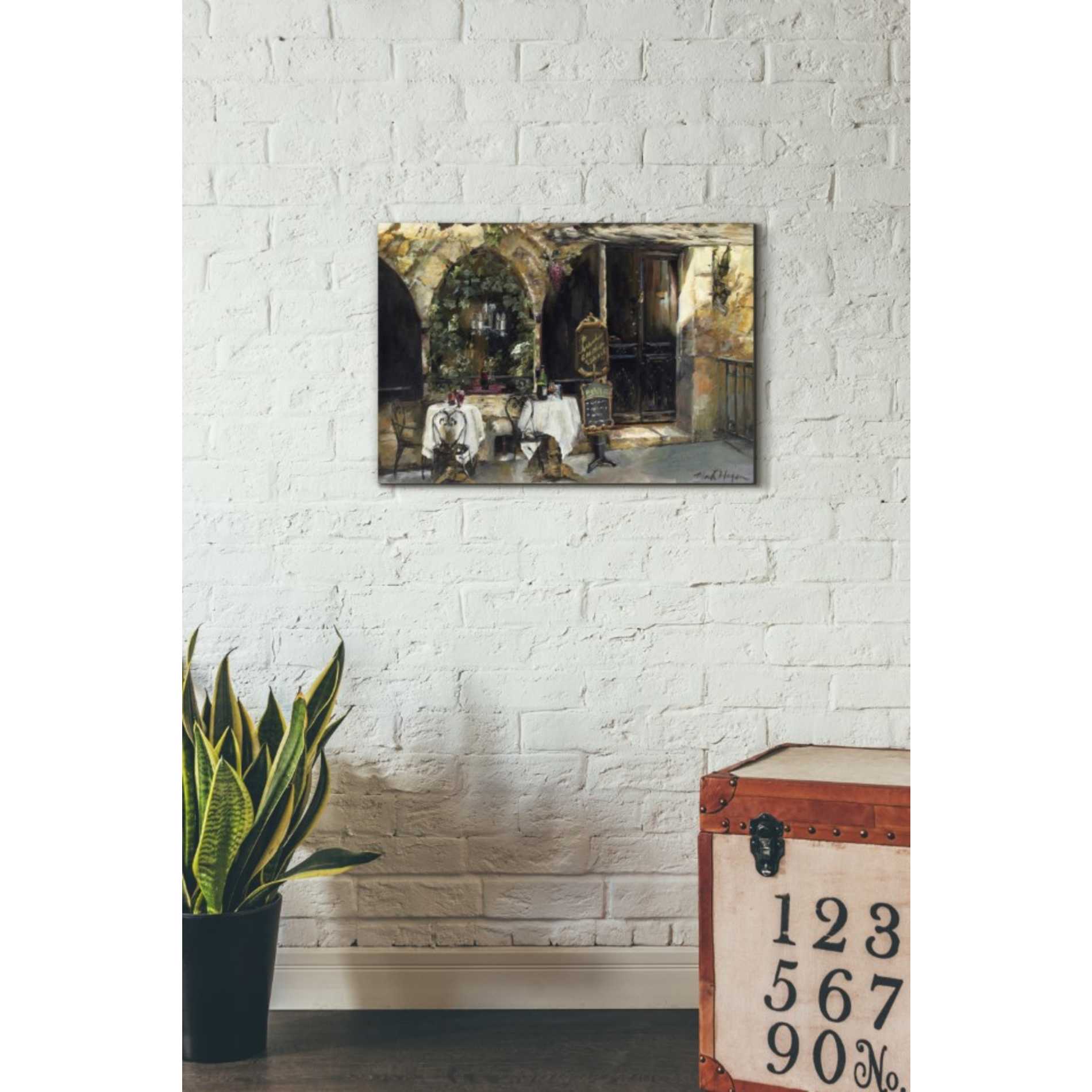 'Meeting at the Cafe' by Marilyn Hageman, Canvas Wall Art,26 x 18