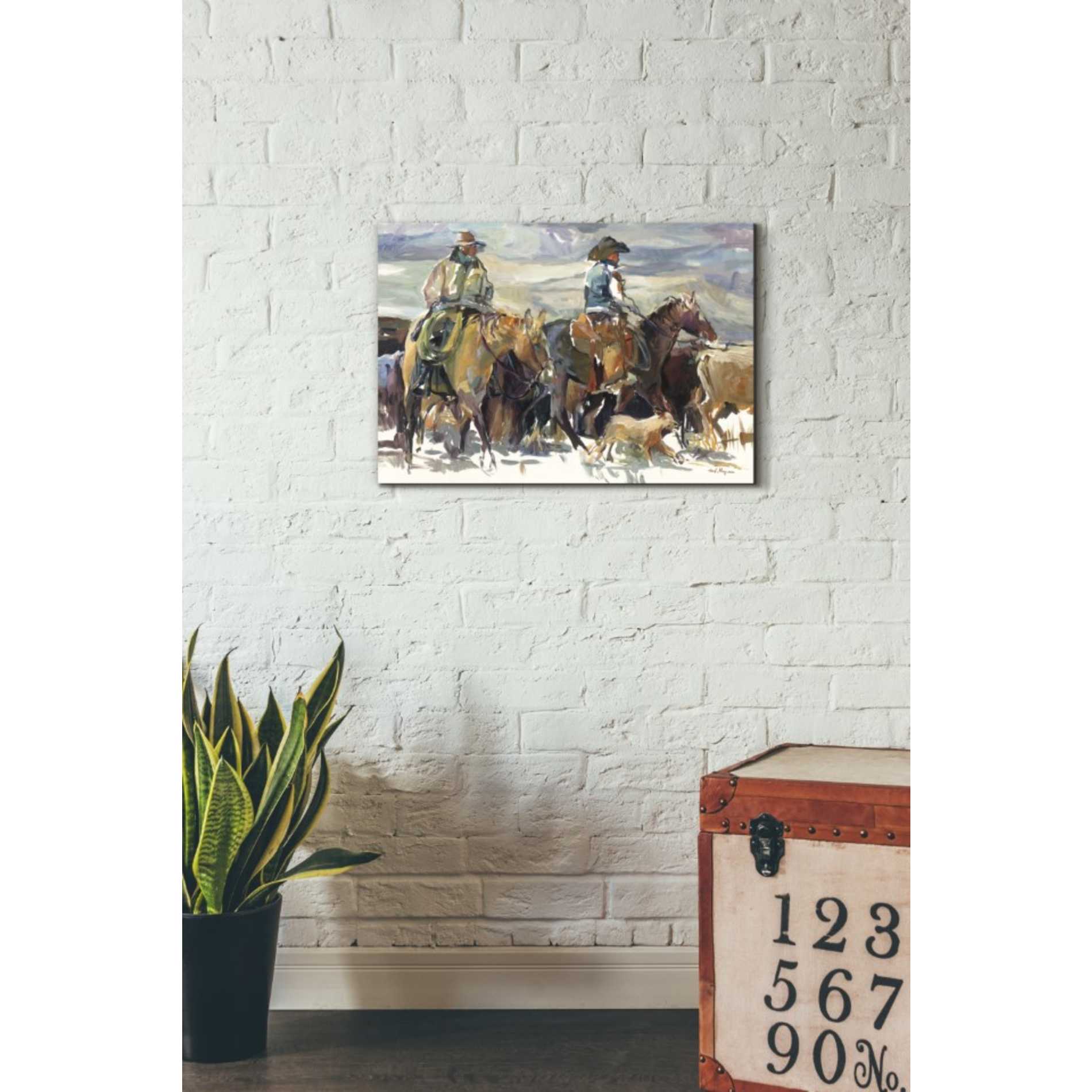 'The Roundup' by Marilyn Hageman, Canvas Wall Art,26 x 18