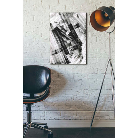 Image of 'Black and White Strokes N' Canvas Wall Art,18 x 26