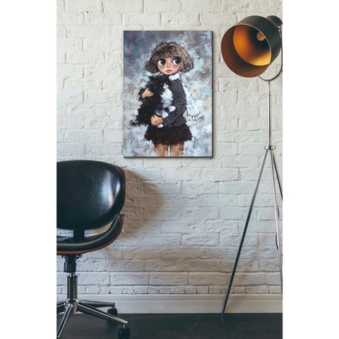 Image of 'Girl With Cat' by Alexander Gunin, Canvas Wall Art,18 x 26