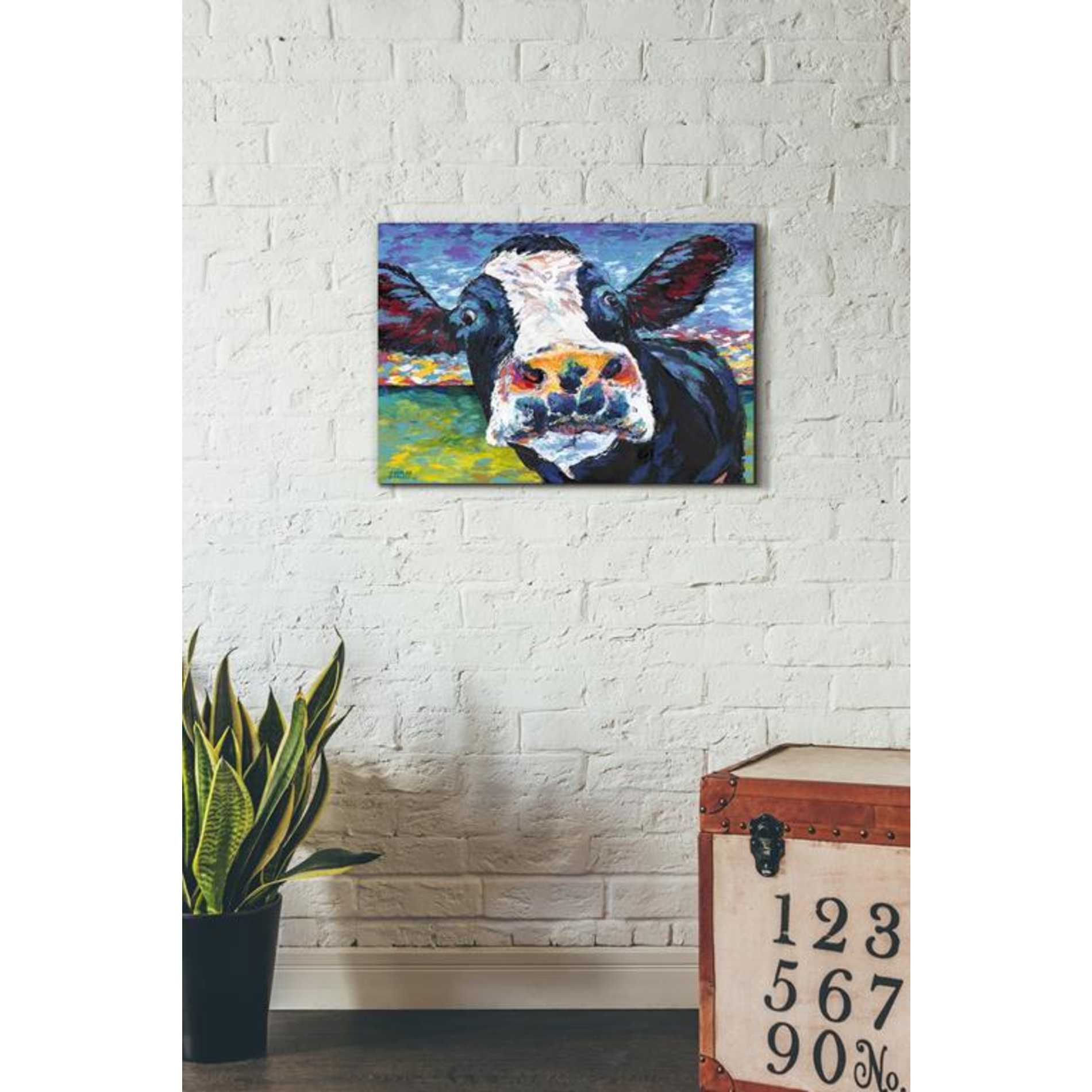 'Curious Cow II' by Carolee Vitaletti Giclee Canvas Wall Art