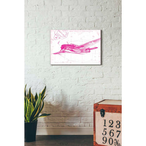 'Flight Schematic II in Pink' by Ethan Harper Canvas Wall Art,26 x 18