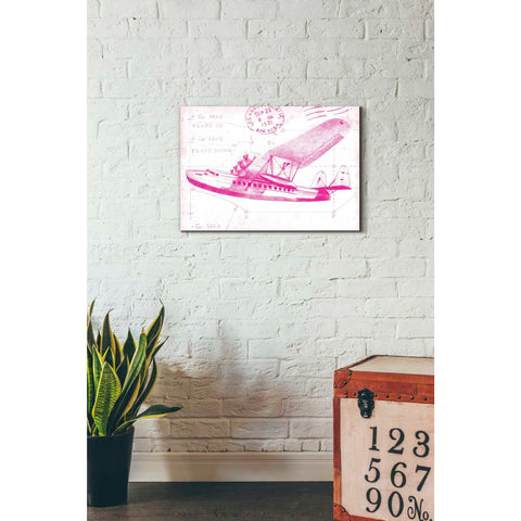 Image of 'Flight Schematic III in Pink' by Ethan Harper Canvas Wall Art,26 x 18
