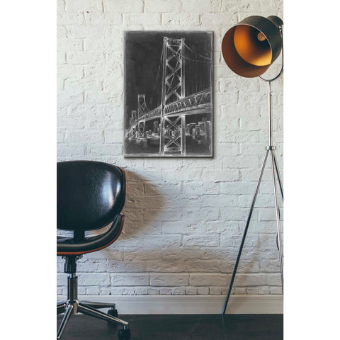 Image of 'Suspension Bridge Blueprint I' by Ethan Harper Canvas Wall Art,18 x 26
