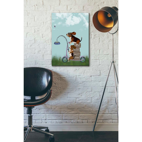 Image of 'Basset Hound Scooter' by Fab Funky Giclee Canvas Wall Art