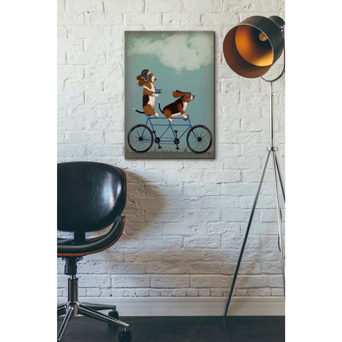 Image of 'Basset Hound Tandem' by Fab Funky Giclee Canvas Wall Art