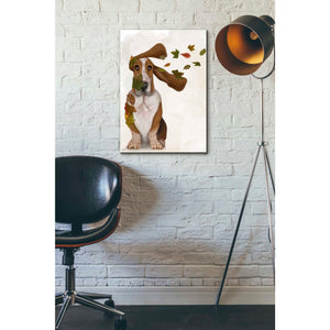 'Basset Hound Windswept and Interesting' by Fab Funky Giclee Canvas Wall Art
