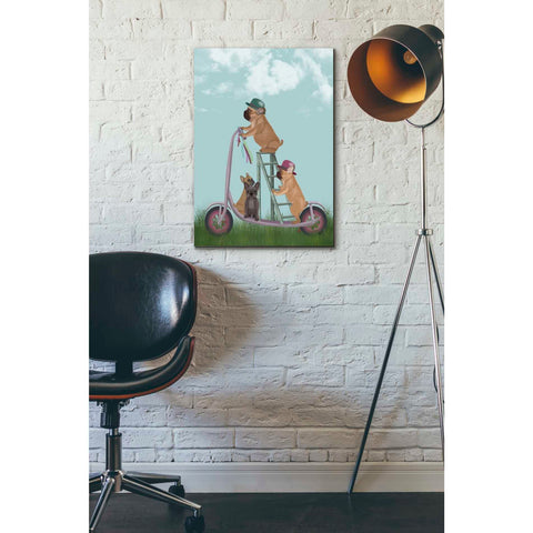 Image of 'French Bulldog Scooter' by Fab Funky Giclee Canvas Wall Art