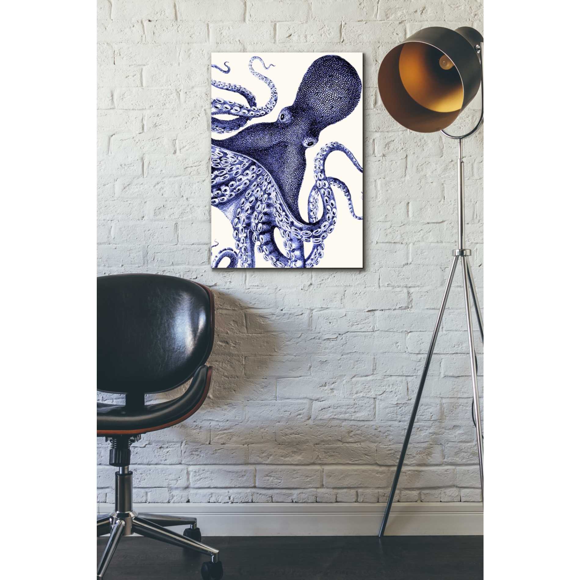 'Landscape Blue Octopus' by Fab Funky Giclee Canvas Wall Art