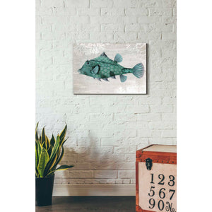 'Turquoise Turret Fish' by Fab Funky Giclee Canvas Wall Art