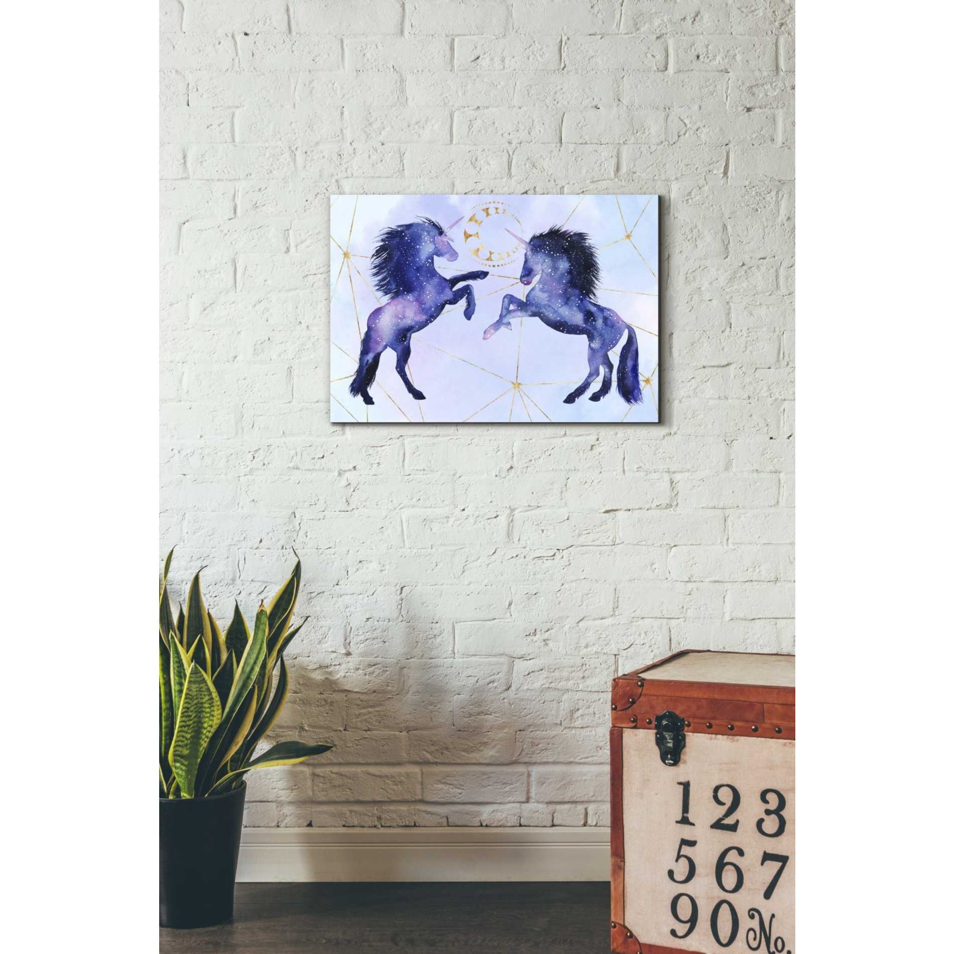 'Unicorn Universe Collection A' by Grace Popp Canvas Wall Art,26 x 18