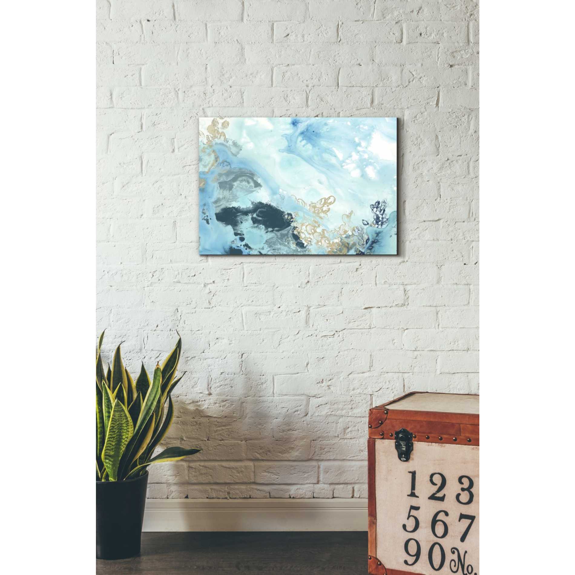 'Aqua Wave Form II' by June Erica Giclee Canvas Wall Art