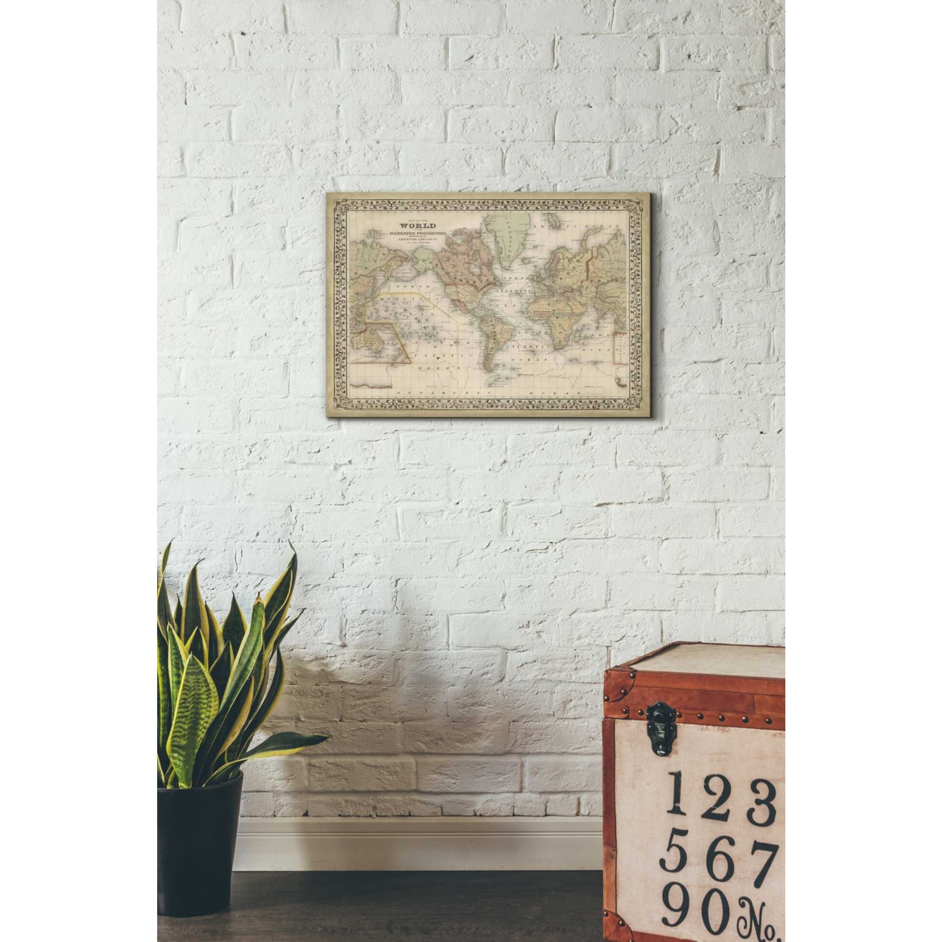 'Mitchell's World Map' by Mitchell Giclee Canvas Wall Art