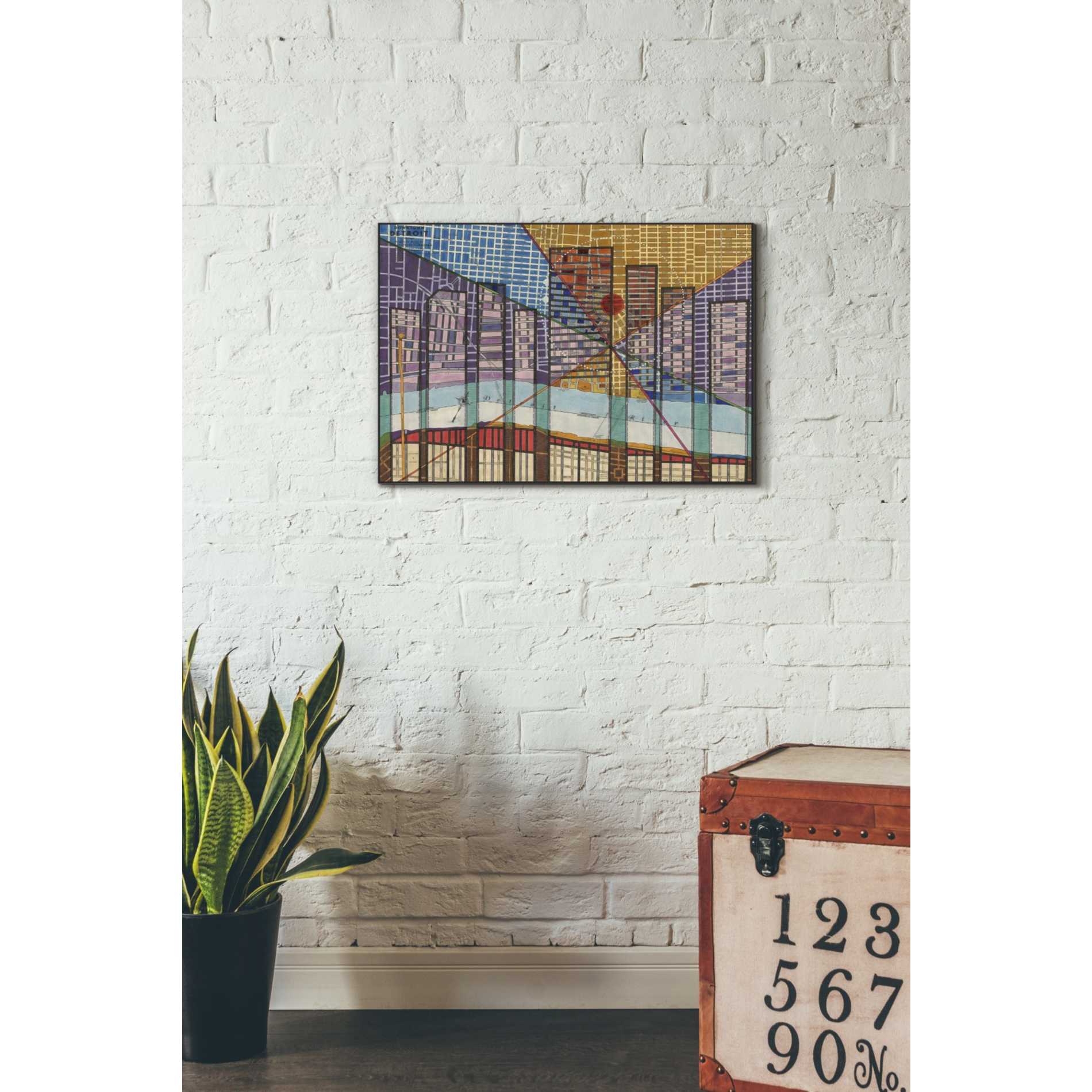 'Modern Map of Detroit' by Nikki Galapon Giclee Canvas Wall Art