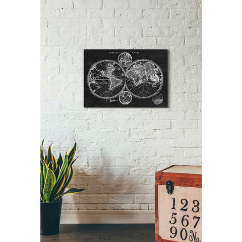 Image of 'Charcoal World Map' by Studio W Canvas Wall Art,26 x 18
