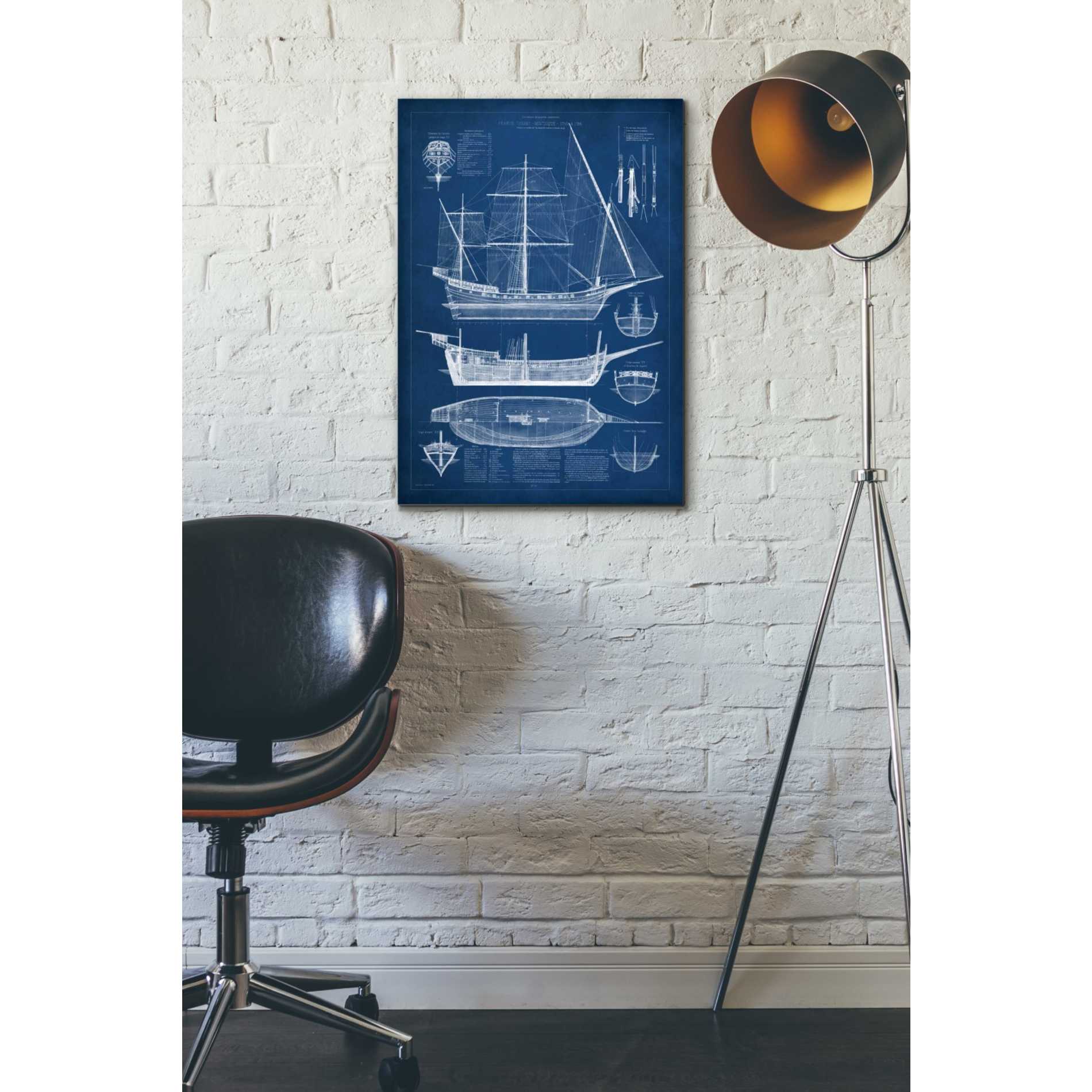 'Antique Ship Blueprint I' by Vision Studio Giclee Canvas Wall Art