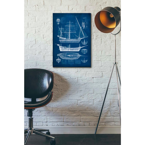 Image of 'Antique Ship Blueprint I' by Vision Studio Giclee Canvas Wall Art
