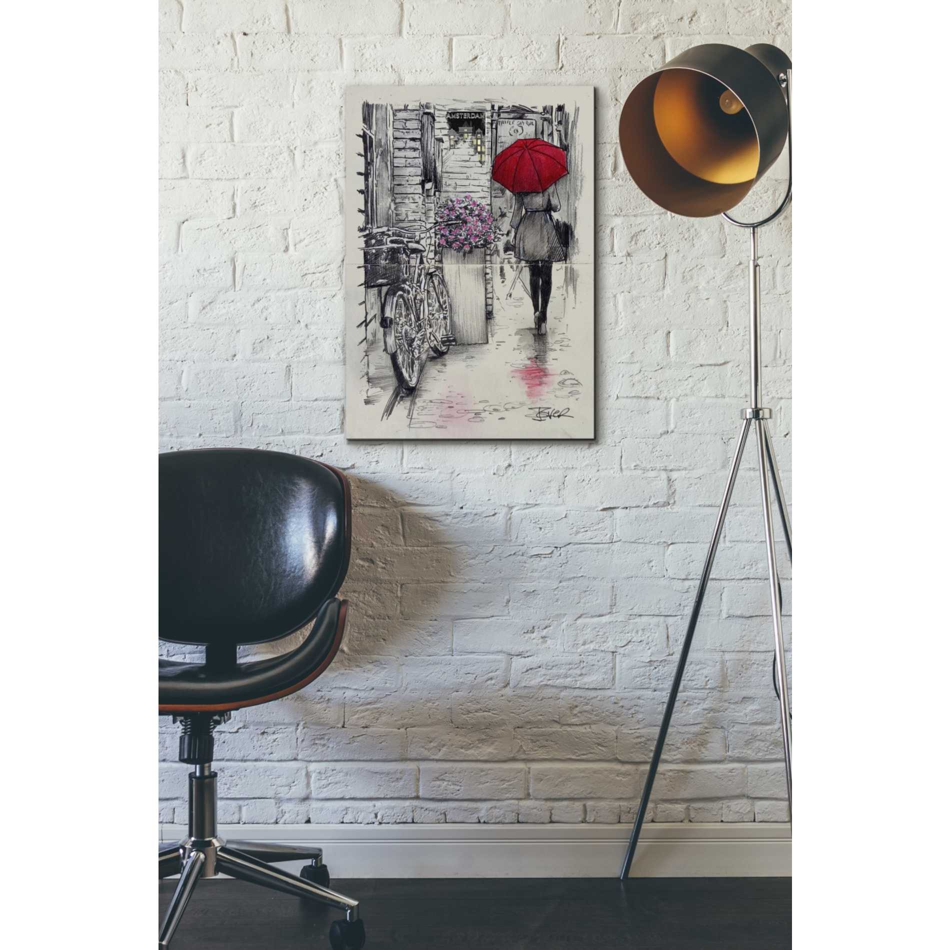 'Amsterdam Walk' by Loui Jover, Canvas Wall Art,18 x 26