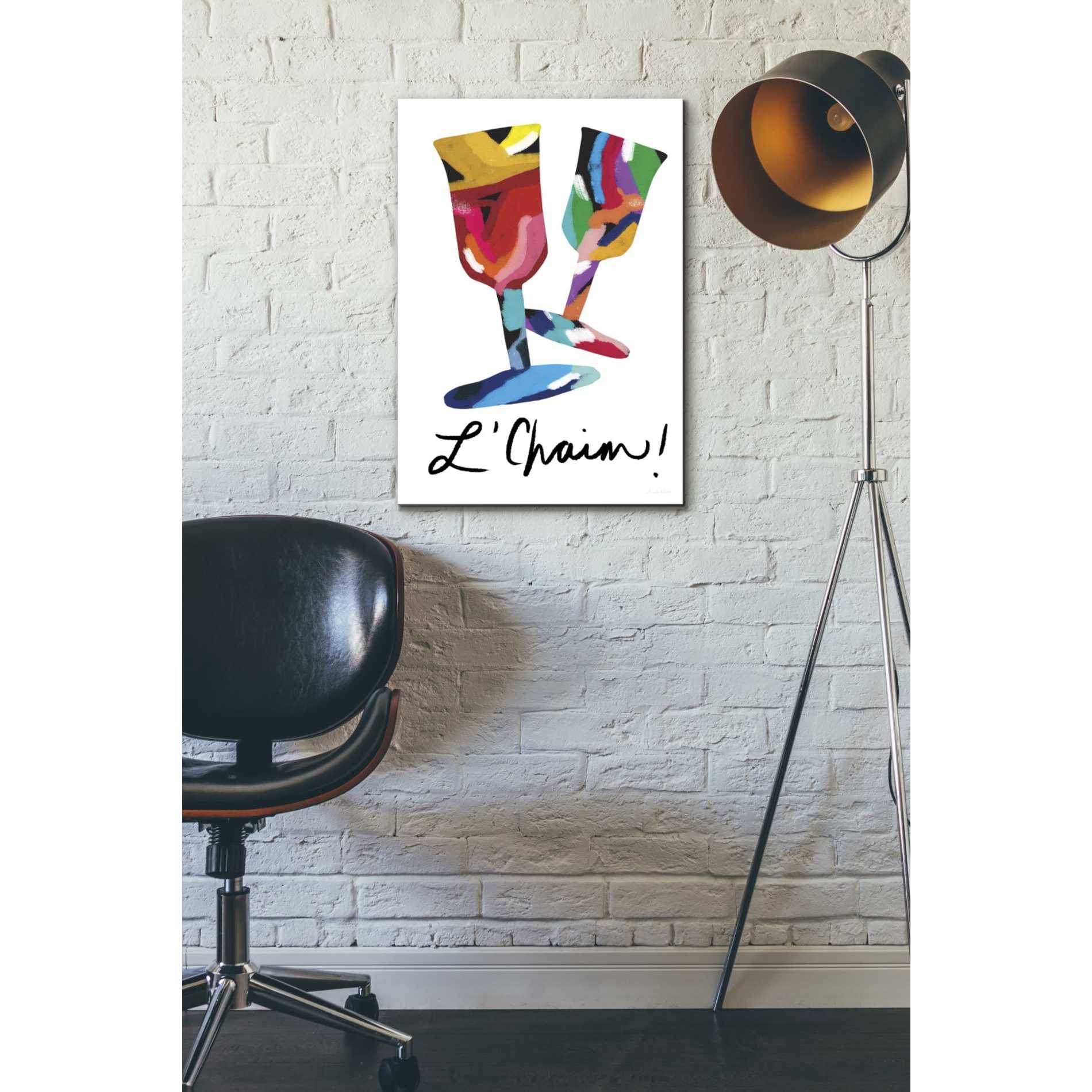 'L'Chaim Glass' by Linda Woods, Canvas Wall Art,18 x 26