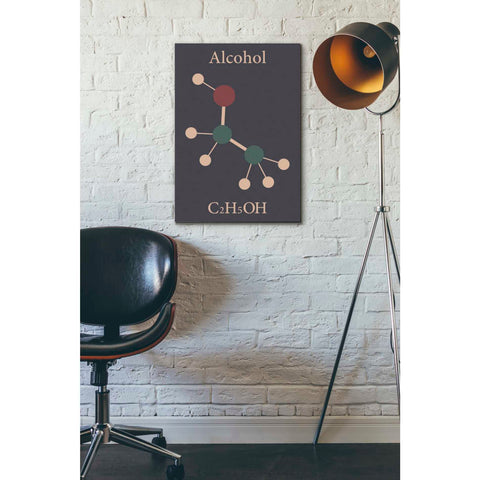 Image of 'Alcohol Molecule' Canvas Wall Art,18 x 26