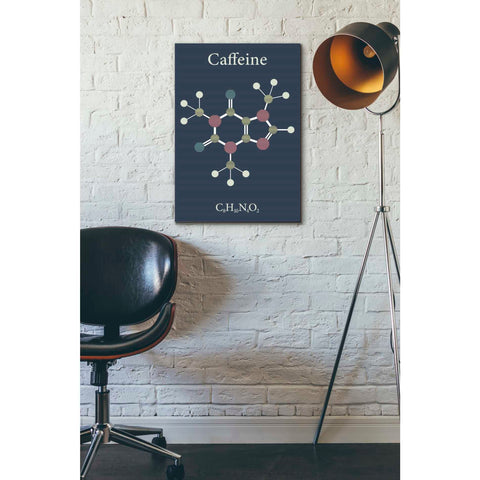 Image of 'Caffeine Molecule' Canvas Wall Art,18 x 26