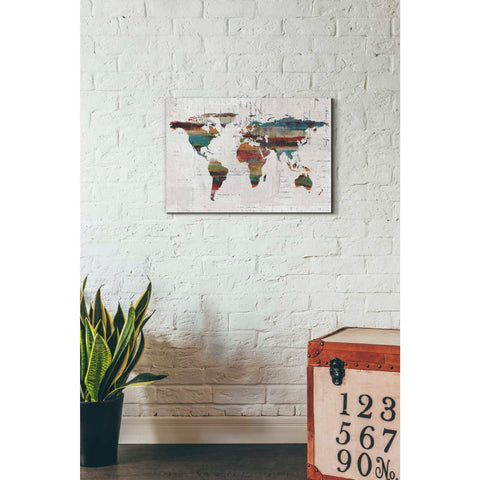 Image of 'Painted World Map IV' by Irena Orlov, Canvas Wall Art,26 x 18