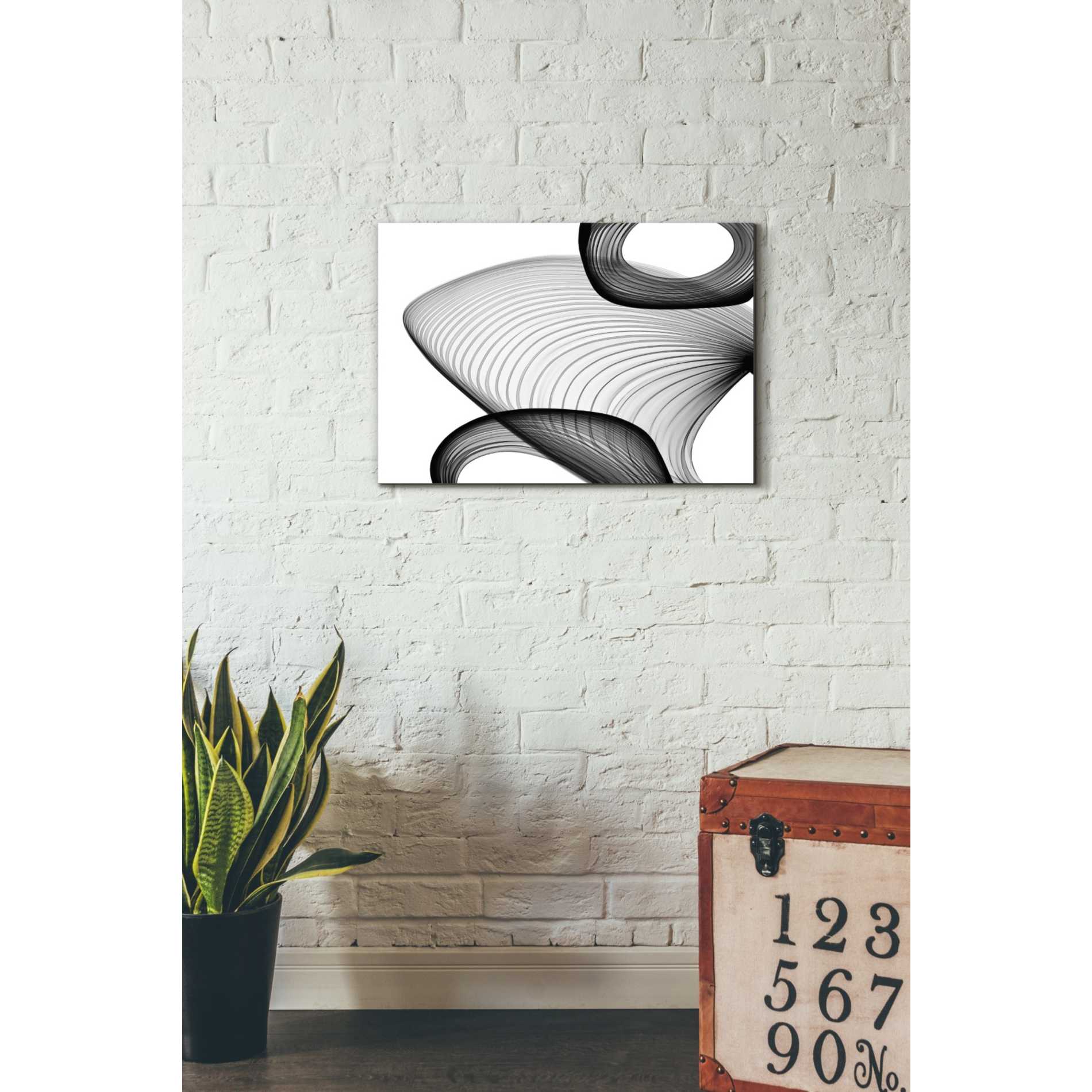 'Abstract Black and White 21-59' by Irena Orlov, Canvas Wall Art,26 x 18