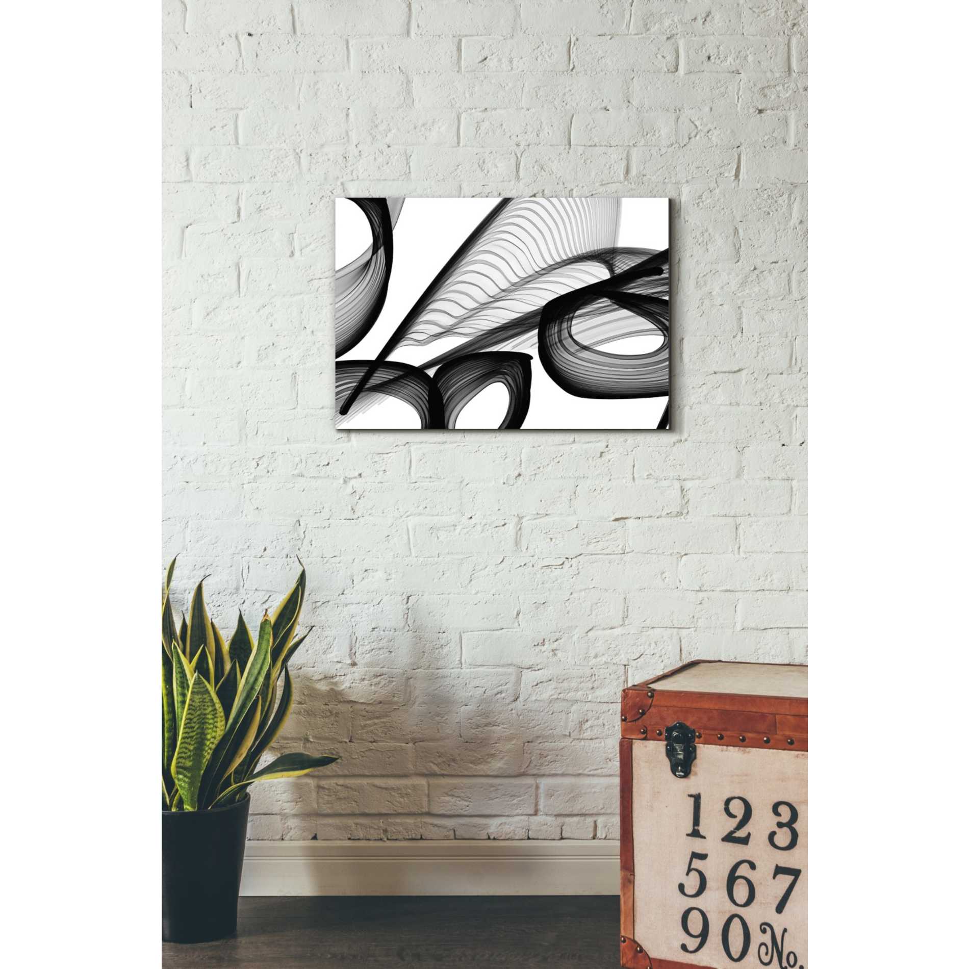 'Abstract Black and White 22-21' by Irena Orlov, Canvas Wall Art,26 x 18