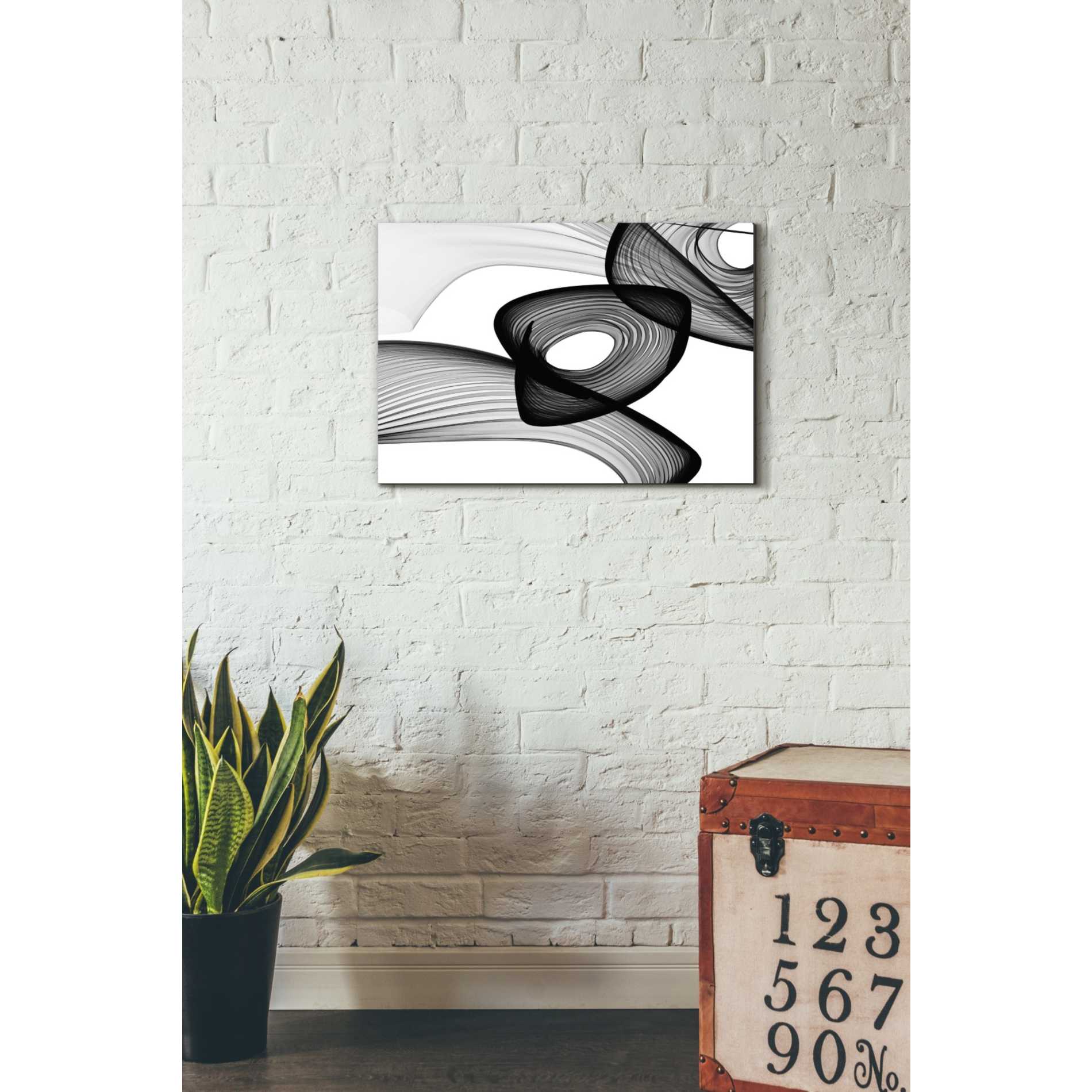 'Abstract Black and White 22-16' by Irena Orlov, Canvas Wall Art,26 x 18