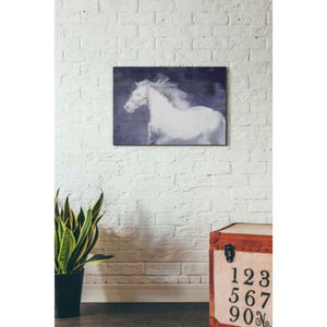 'White Running Horse In The Fog Mist 1' by Irena Orlov, Canvas Wall Art,26 x 18