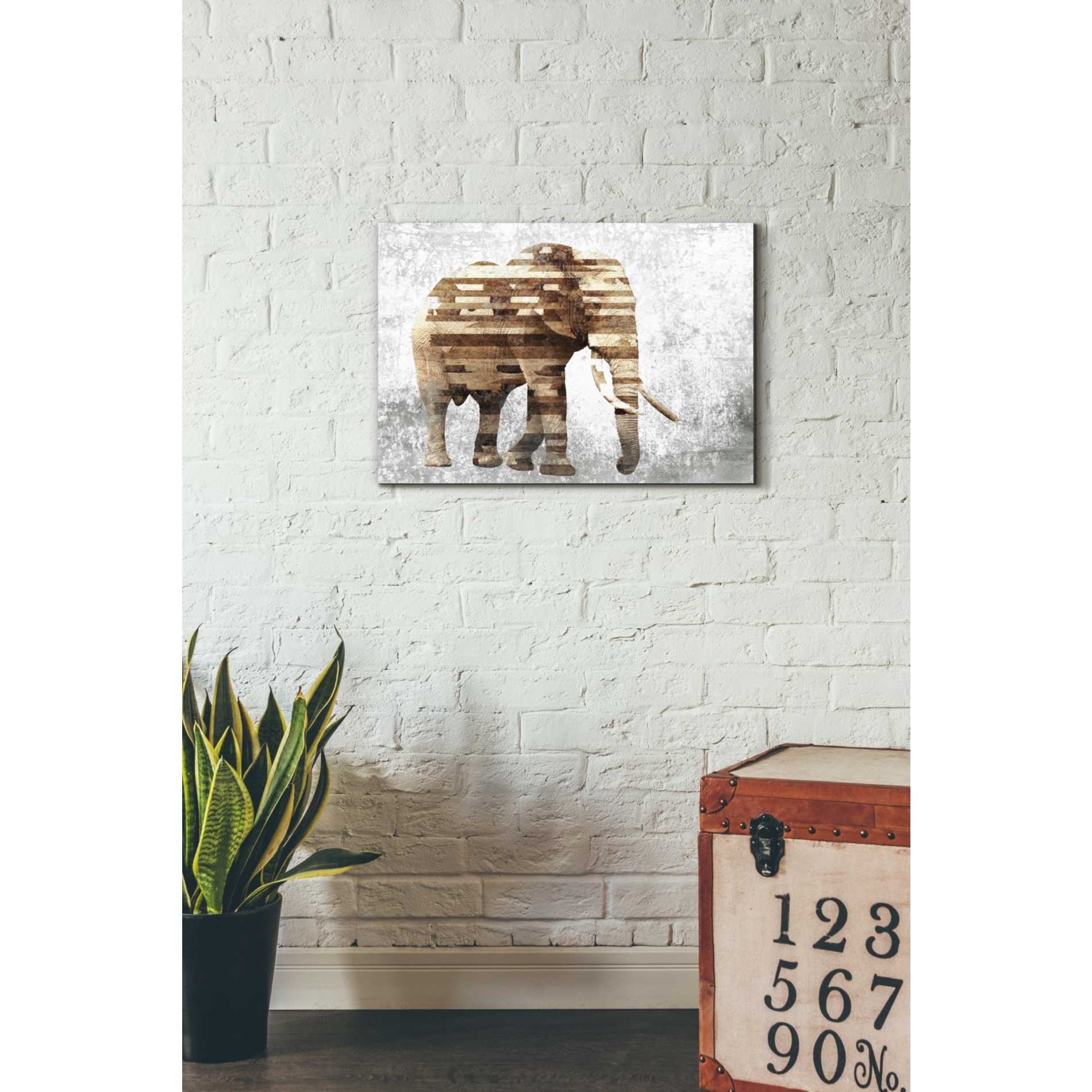 'Rustic Brown Elephant' by Irena Orlov, Canvas Wall Art,26 x 18