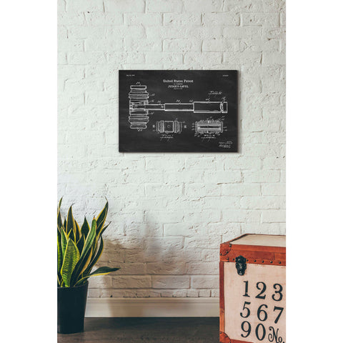 Image of 'Judge's Gavel Blueprint Patent Chalkboard' Canvas Wall Art,26 x 18