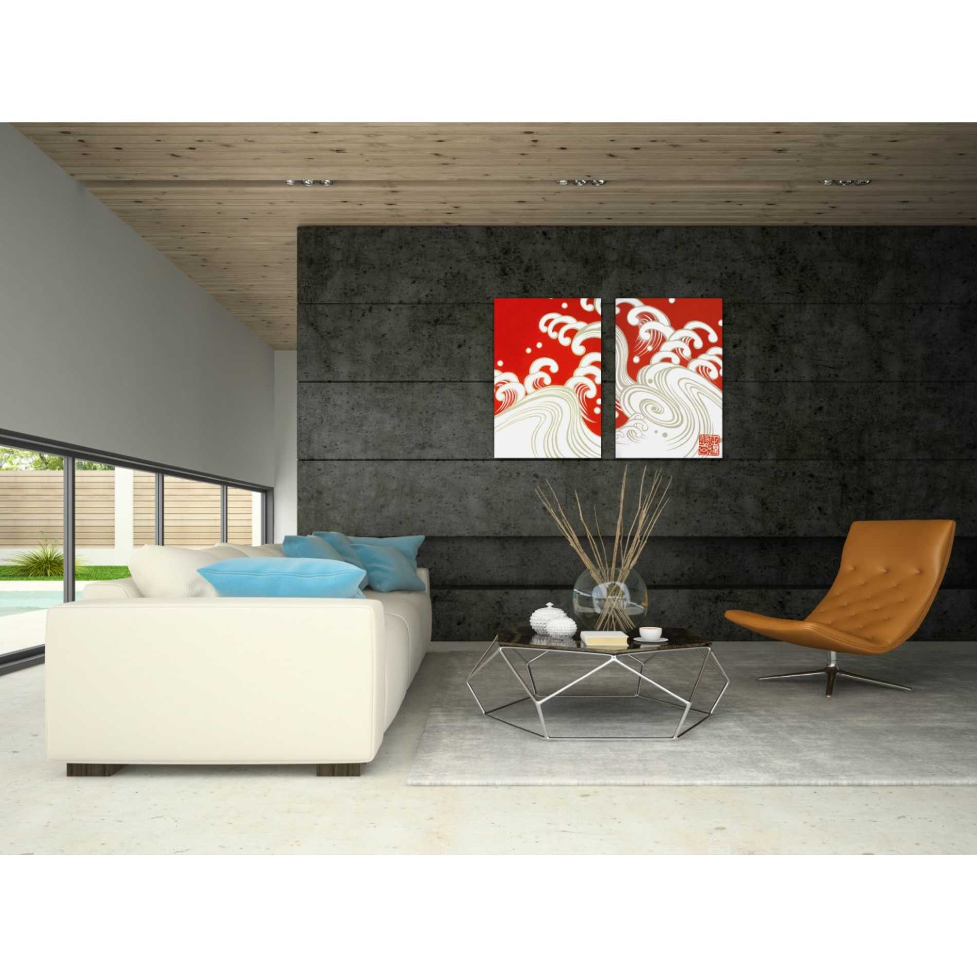 'Wave B' by Zigen Tanabe, Giclee Canvas Wall Art