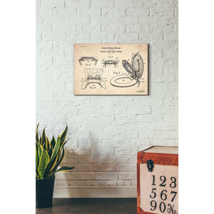 'Toilet Seat Cover Blueprint Patent Parchment' Canvas Wall Art,26 x 18