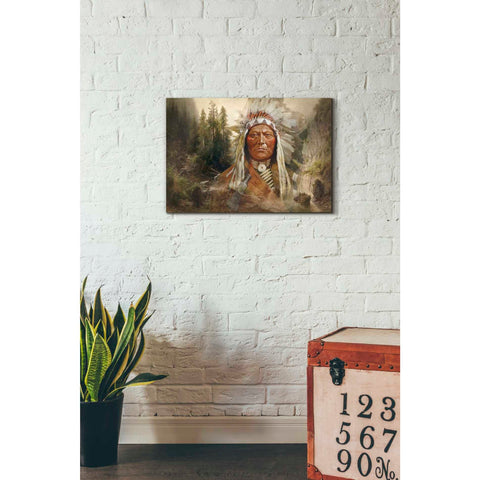 Image of 'Sitting Bull' by Steve Hunziker, Canvas Wall Art,26 x 18