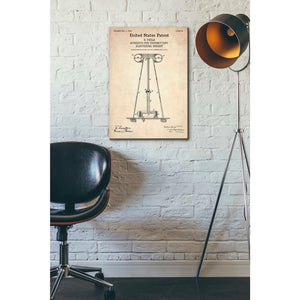 'Tesla Apparatus for Transmitting Electrical Energy Blueprint Patent Parchment' Canvas Wall Art,18 x 26