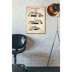 'Luxury Automobile Blueprint Patent Parchment' Canvas Wall Art,18 x 26