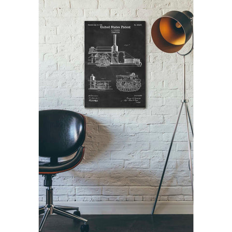 Image of 'Tractor Blueprint Patent Chalkboard' Canvas Wall Art,18 x 26